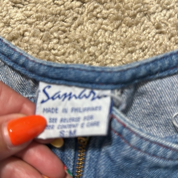 Vintage Samara Denim Dress Zip Front Heart Pocket 100% Cotton S/M - Picture 5 of 5
